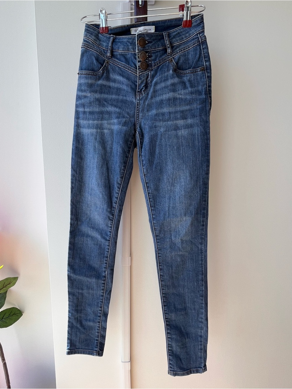 BCBGeneration Mid-Rise Dark Blue Skinny Jeans